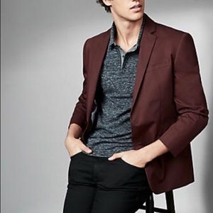 Express Burgundy Twill Blazer